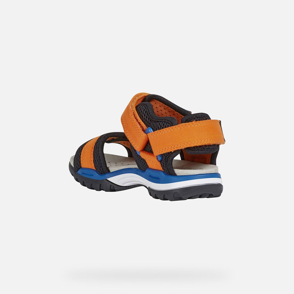 Sandalias Geox Menino Laranja/Pretas - Borealis - JPXNT0175